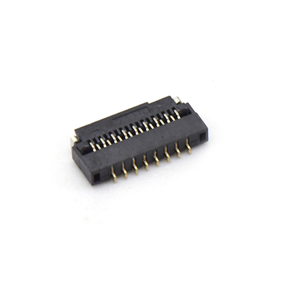 F0303 FPC FFC连接器Pitch 0.30mm 90°H1.00mm 卧式下接前掀盖 SMT型FPC 17Pin黑色 镀半金1u"，其它区域镀镍